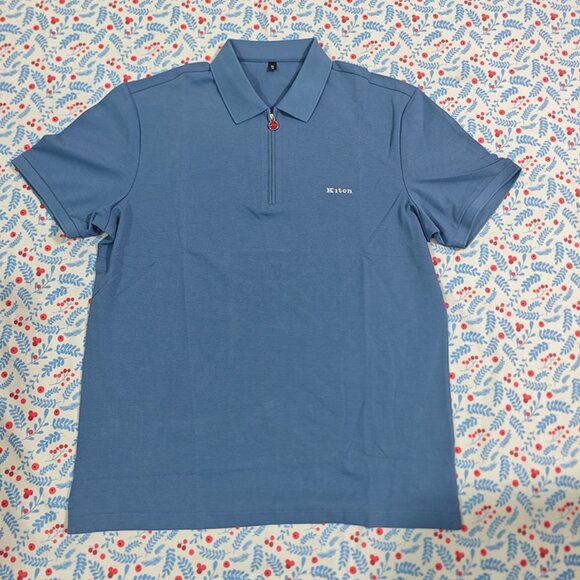 Kiton Other - Kiton Men's Zip-Up Crew Neck Polo Shirt